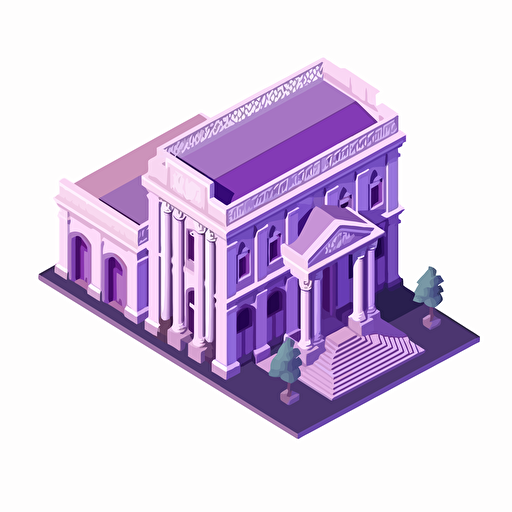 Indian Bank, vector isometric illustration style, light purple gradient, high detail. white background