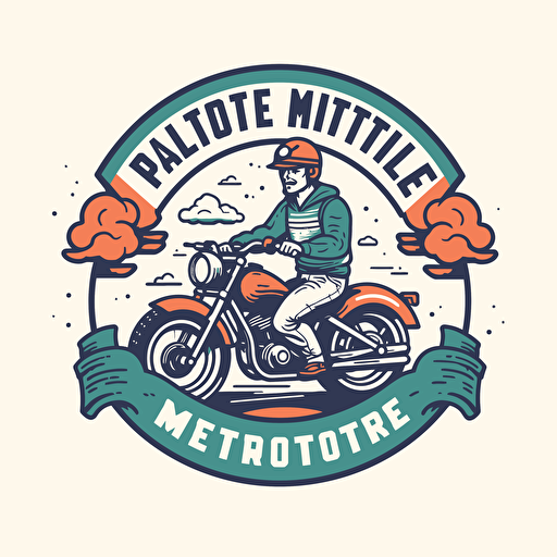 modern logo for motorcyle part store. Simple, 3 Colors, Vector, Flat, Icon, white background