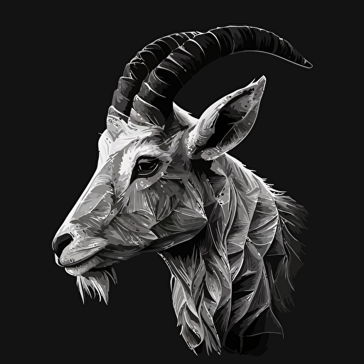 generate artwork based on the style of Irene Meniconi, single animal, black and white, vector, outline, detailed