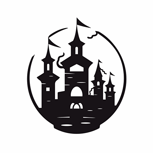 vector icon, wine chateaux, 100% white background