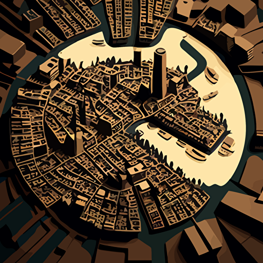 a custome vectore map of a city