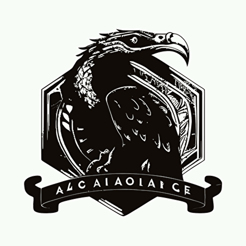 modern iconic logo of house roof and mexican agila with snake black vector, on whit backgroynd