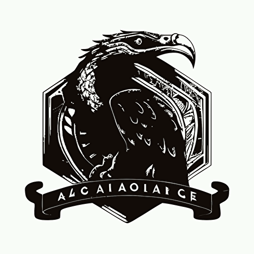 modern iconic logo of house roof and mexican agila with snake black vector, on whit backgroynd