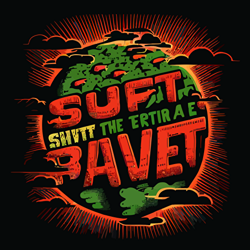 save the planet vector art, use the text "SAVE THE PLANET"