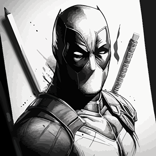 pencil sketch deadpool vector design
