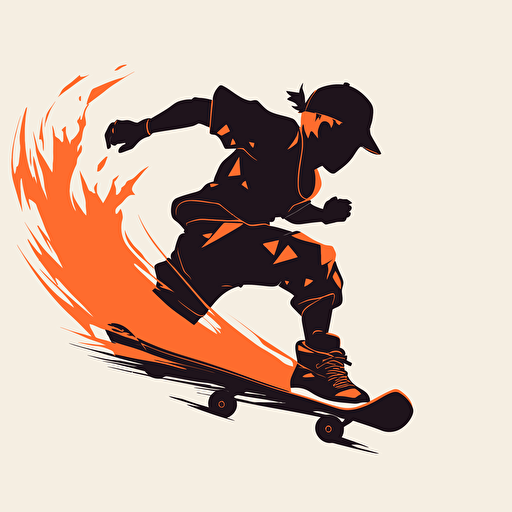 vector illustration, silhouette of a person extreme sports, dynamic posture