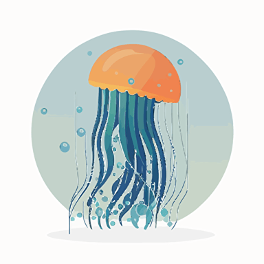 jellyfish vector icon, flat, white background
