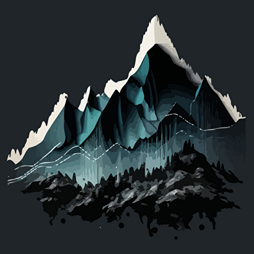 simple vector art of digital histogram mountain