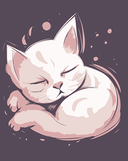 a cute sleeping cat, vector style,
