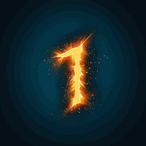 vector of number '1' looking like thunderbolt sign