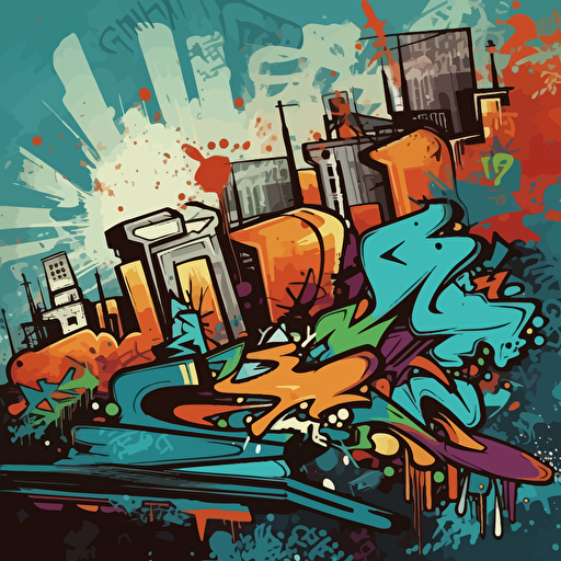 Graffiti wall. Urban art vector background