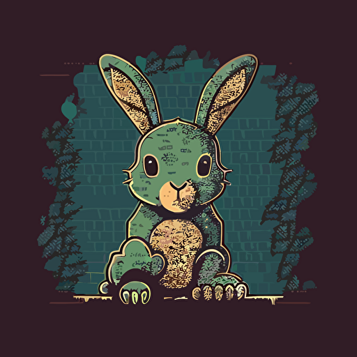 simple vector logo of a quilted bunny creature