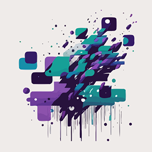 abstract vector illustration of scalable AI designmilk palette is mostly purple with small bits of blue and green