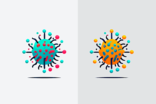 flat vector logo icon, virus capsid, data-stream, corporate business logo template design, minimalist, modern logo