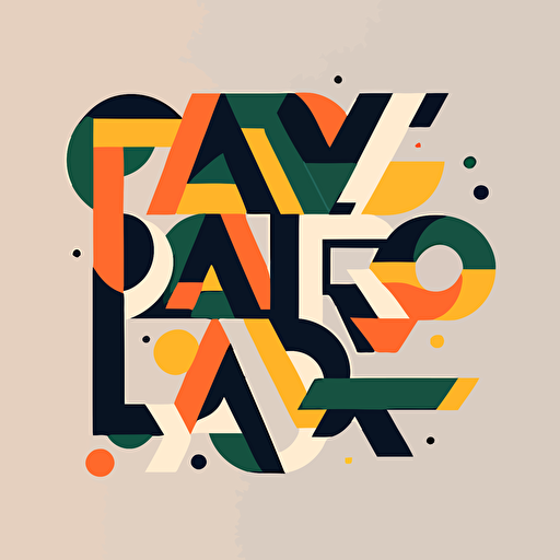 a minimal vector logotype, low details, 3 colors, art by Paula Scher