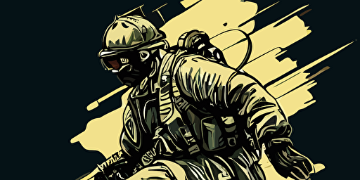 cod soldier bended body vector