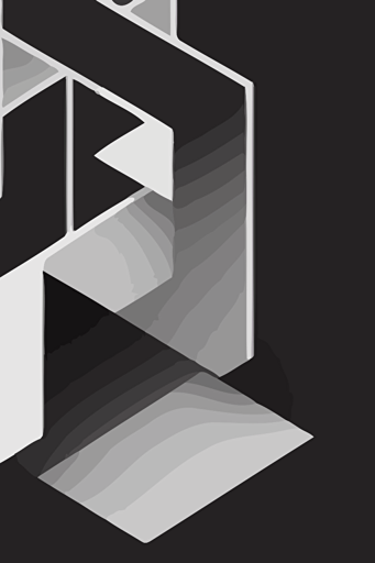 logo, Grey scale logo , vector , perspective , elaborations on the E glyph and the P glyph, infinite surface , MC Escher
