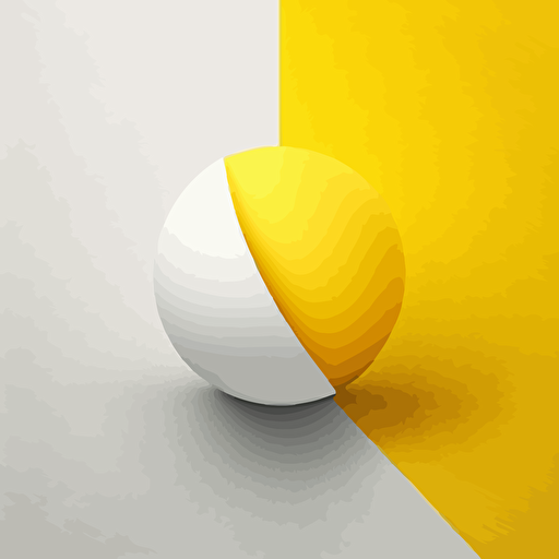 simple symbolic vector 2d minimalist logo of a yellow tennis ball:: 3 with only yellow and white colors and the white space creating a simple smiley face:: 0.2 with a completely white background