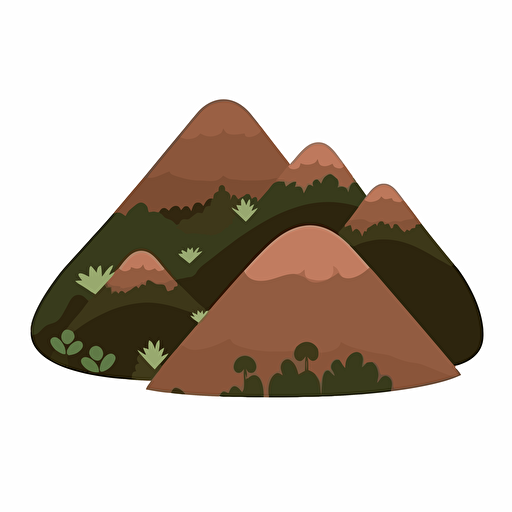 2d illustration of chocolate hills in the Philippines, vector style