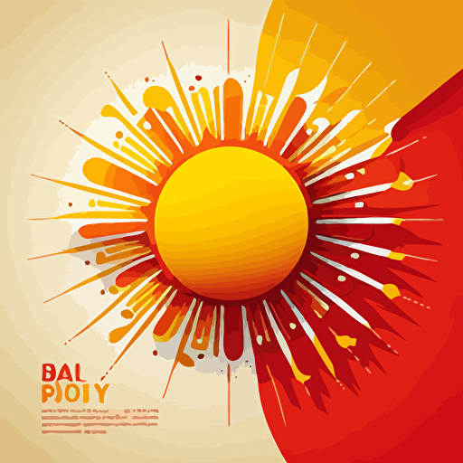 sun illustration vector art upper half sun rays bottom half text
