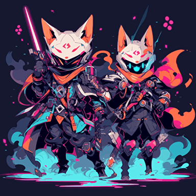 Create an image of a massive battle between two different states shiba inu cyber punk and fox dark shiba inu outfit battle, galaxy explose, anime background, vector, greekpunk, marvel style