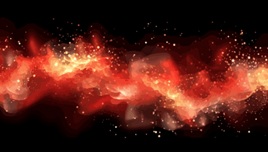 Vector red sparkles on an isolated transparent background. Atomization of red dust particles png. Glowing particles png. red dust. Light effect