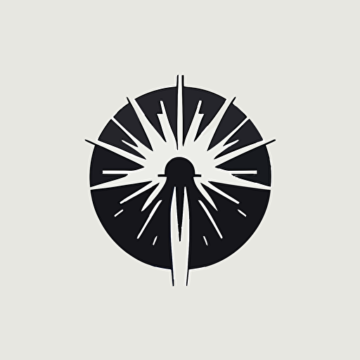 simple sun, + sign, logo design, a logo for a design studio, minimal logo, circle, Lindon Leader style, black and white, vector,