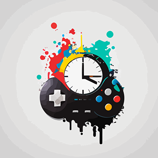 simple o’clock , vector, game art, white background