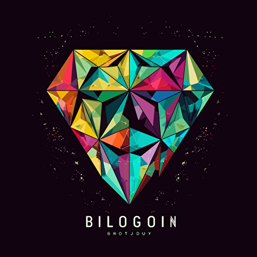 high resolution vector logo of a rock band in a diamond shaped logo. Bright colors.