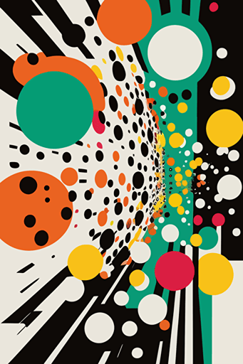 1960s vector abstract art style with Ben day dots