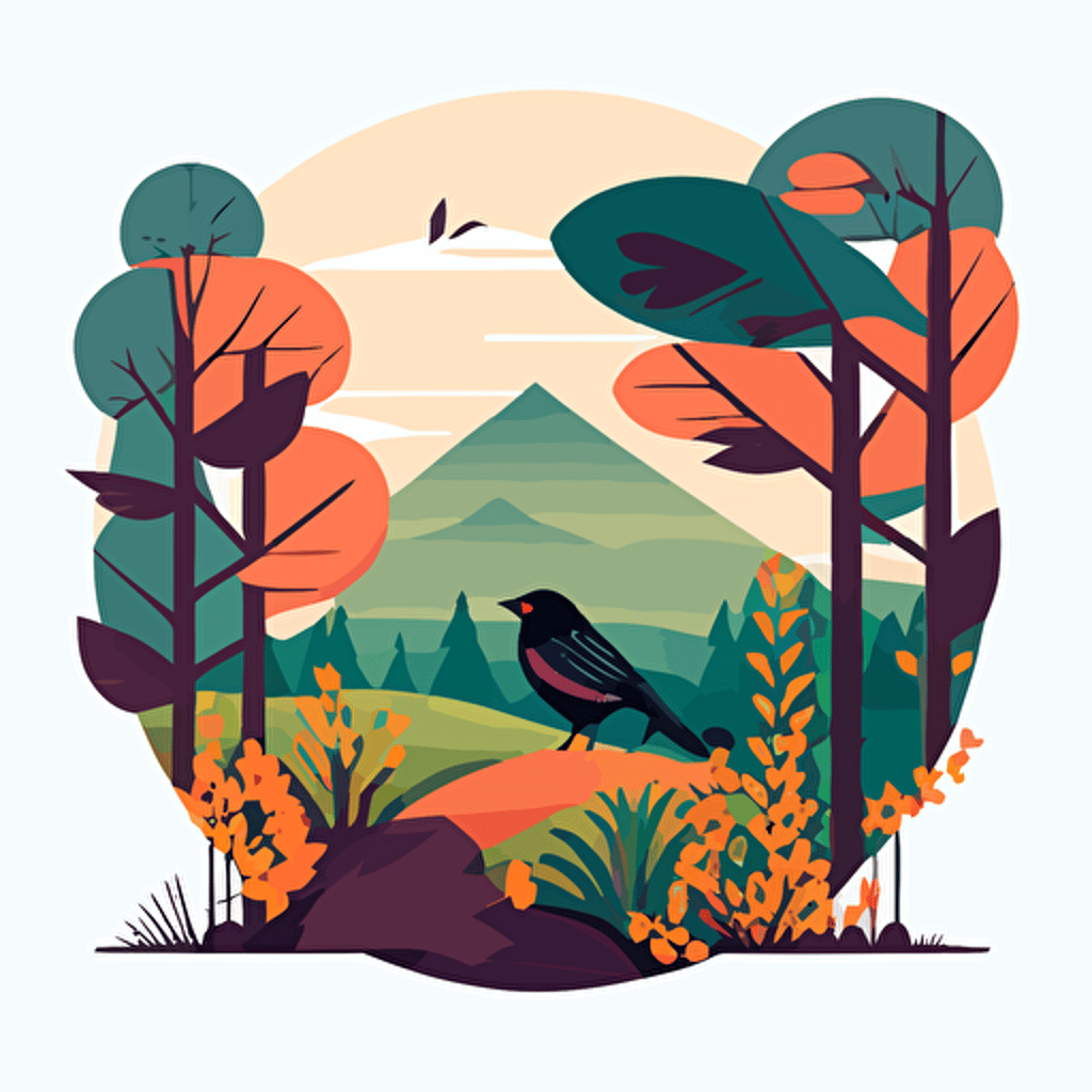 simplistic flat vector illustration nature