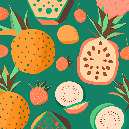 flat vector art, repeating tile of taiwanese fruits