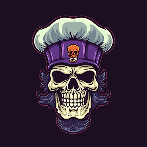 vector illustration logo scull chef in a chef hat
