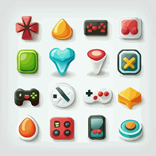 game ui buttons, vector, white background