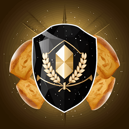 bread soccer shield, vector art