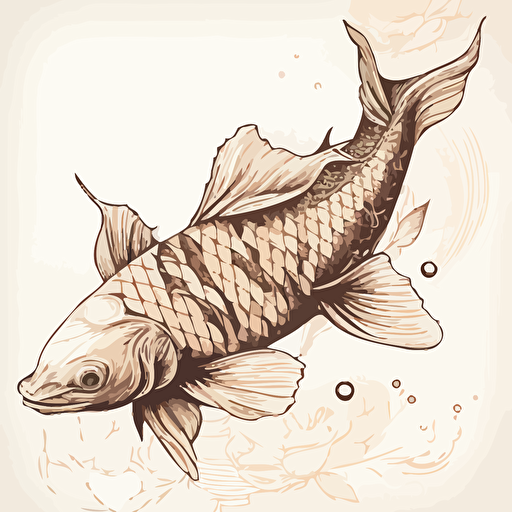 koi carp vector art outline , sketch