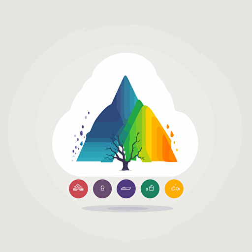a minimalist logo for environmental data visualization agency, vector, colorful