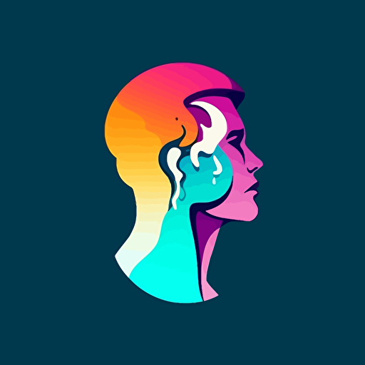simple vector logo for talking to spirits, solid colors