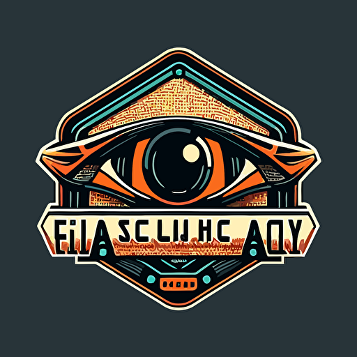 a flat vector tech logo for a computer vision company