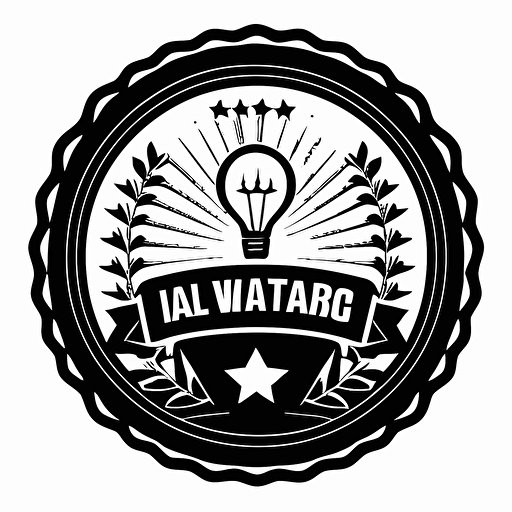 simple vector award logo, black and white