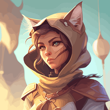 female tabaxi cleric, Cel shaded vector art by lois van baarle, artgerm, Helen huang, by makoto shinkai and ilya kuvshinov, rossdraws, illustration