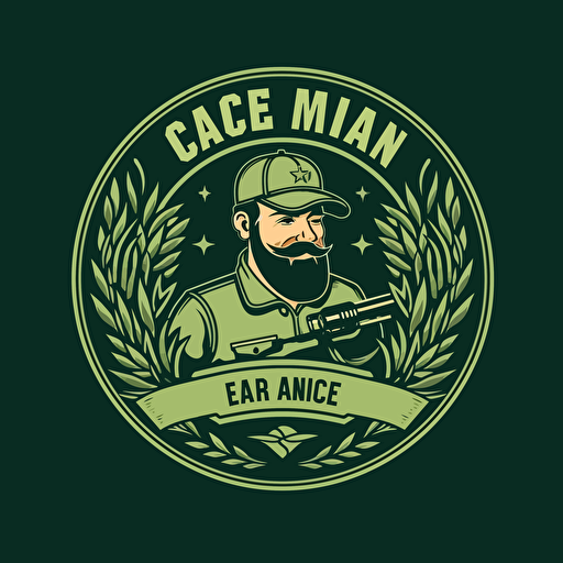 vector logo for lawn care service, military inspired