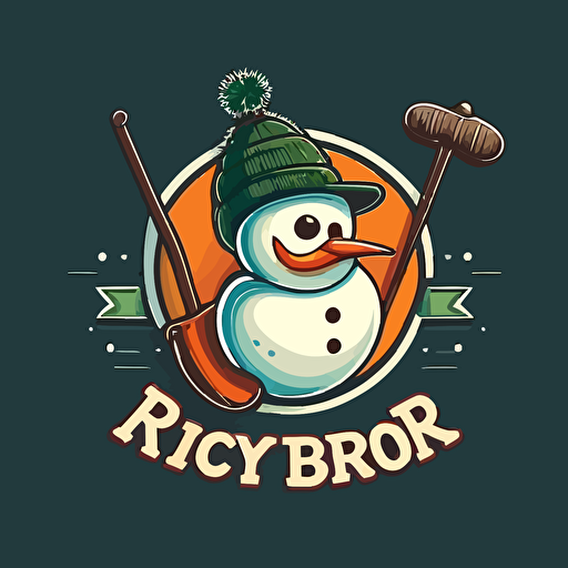 vector logo, golf team named hook'r, slice'r, putt, and snowmen