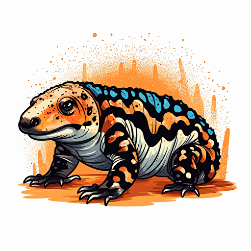 Simple vector gila monster with white background
