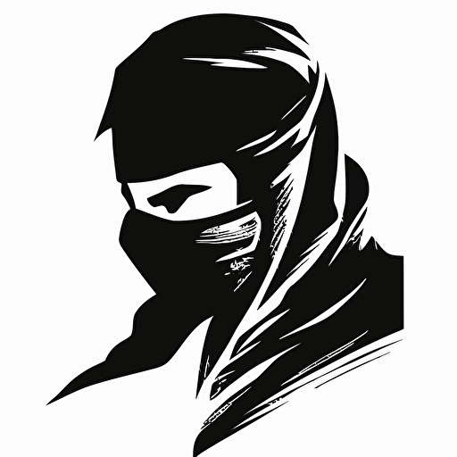 incognito ninja head vector logo very minimal and clean only head