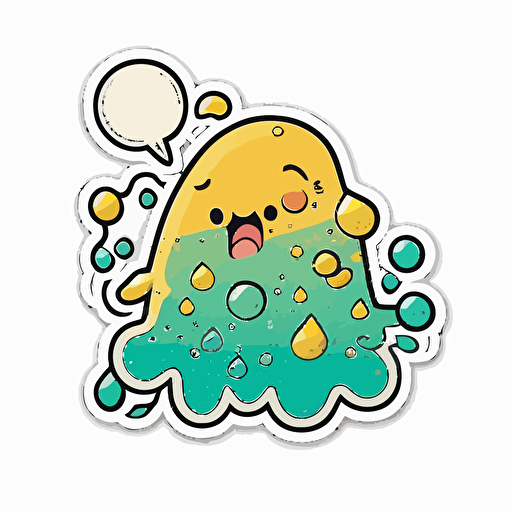 squish mellow, Sticker, Playful, Tertiary Color, art toy style, Contour, Vector, White Background, Detailed