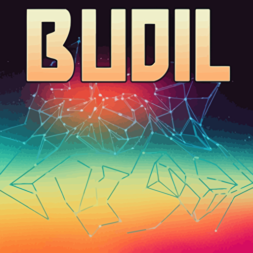 "BUDIL" text , crystals font , outline , vector,