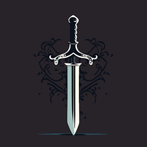 Swinging Sword, symbolic, simple, iconic, vector illustration