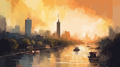 a oil painting vector City of Jakarta