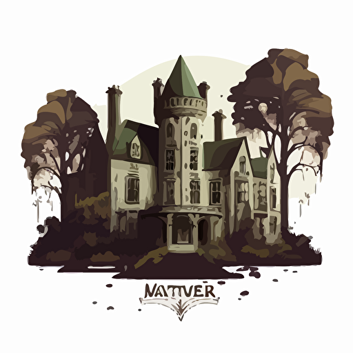 vector image with white background of malfoy manor